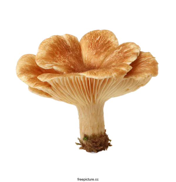 [Transparent Background PNG]Close-up View of a Single Mushroom