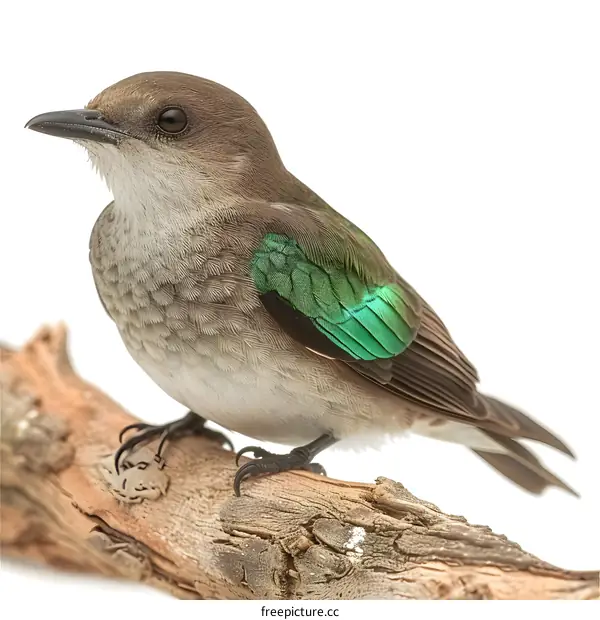 Ashy thrush perched on a branch