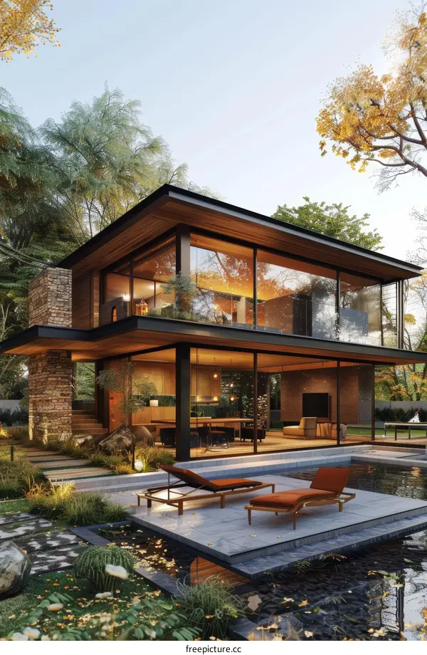 Modern House with Pool and Terrace