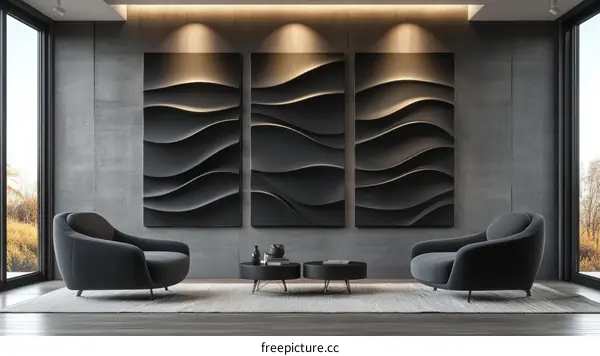 Modern Living Room with Abstract Wall Art