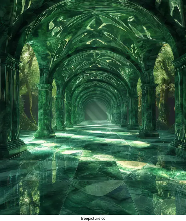 Mystical Green Palace: A Fantasy Architecture
