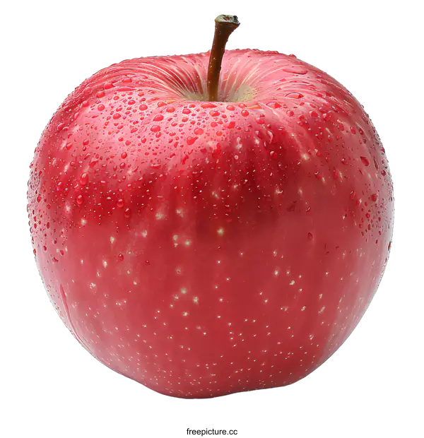 [Transparent Background PNG]Fresh Red Apple With Water Droplets