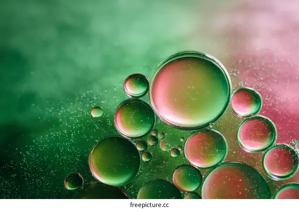 Abstract Colorful Oil and Water Bubbles