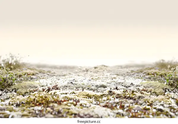 Frosty Green Moss Ground Background