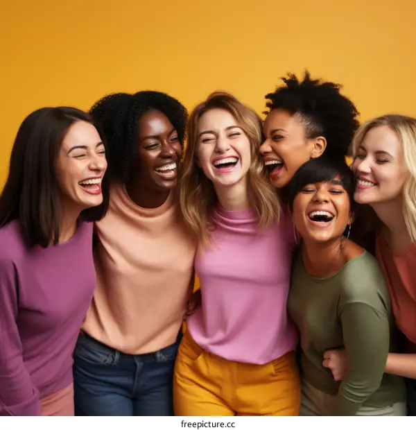 A group of diverse women laughing together