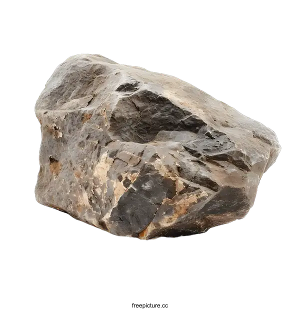 [Transparent Background PNG]Isolated Grey Rock On A White Background