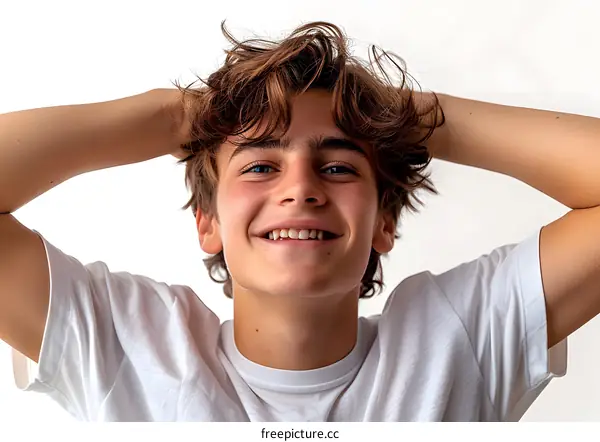 Portrait of a happy teenage boy