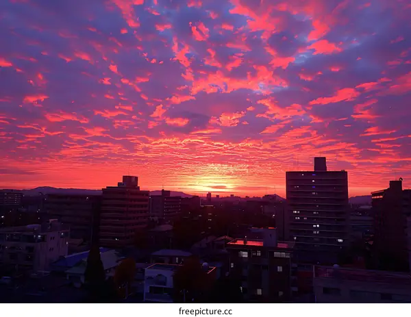 Sunset over the city