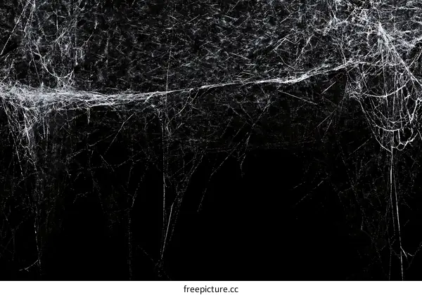 Spooky Spider Webs on Black Background