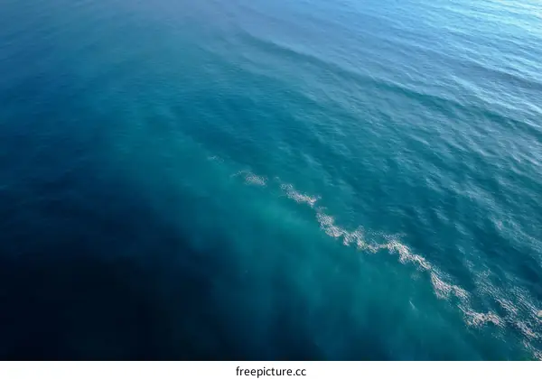 High Angle View of Azure Ocean Waves