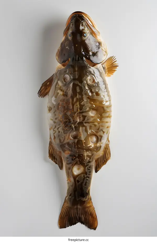 Freshly Caught Fish on White Background