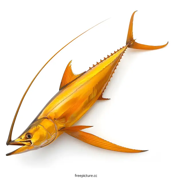 Golden Fish on White Background