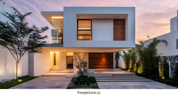 Modern Minimalist Architecture Home Design with Landscaping