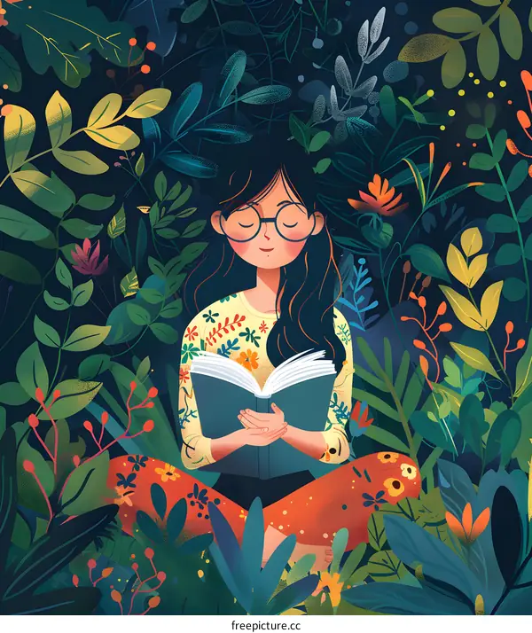 Girl Reading In A Garden