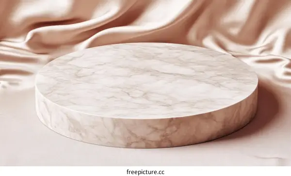 Marble Display Podium with Satin Background