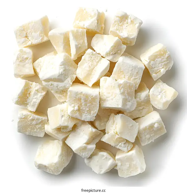 White Chocolate Covered Marshmallows on White Background