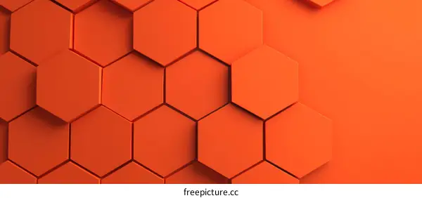 Orange Geometric Hexagon Background Design