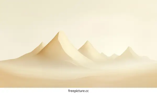 Desert Mountains Illustration in Pastel Colors