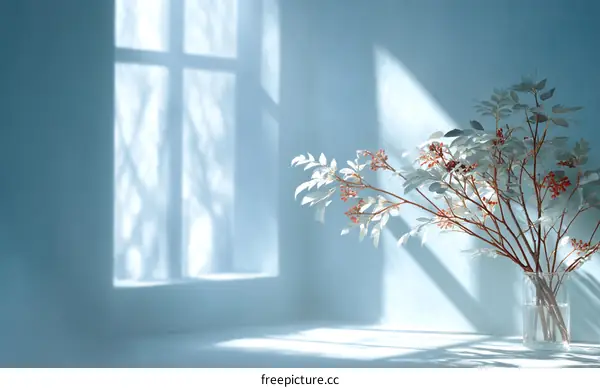 Light and Shadow Interior Still Life with Plants