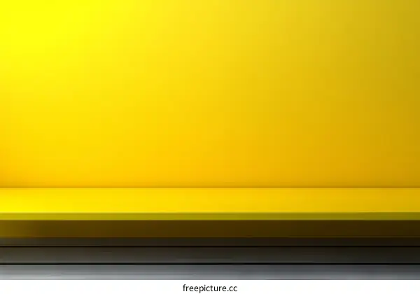 Empty Yellow Shelf Display Background