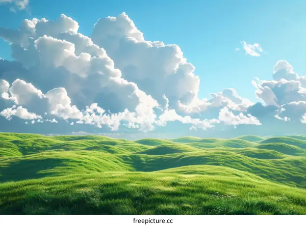 Serene Grasslands under a Blue Sky