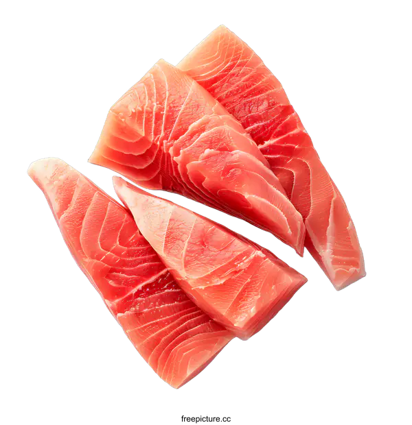 [Transparent Background PNG]Fresh tuna steaks isolated on white background