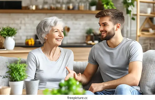 Two Generations Connecting Over Conversation