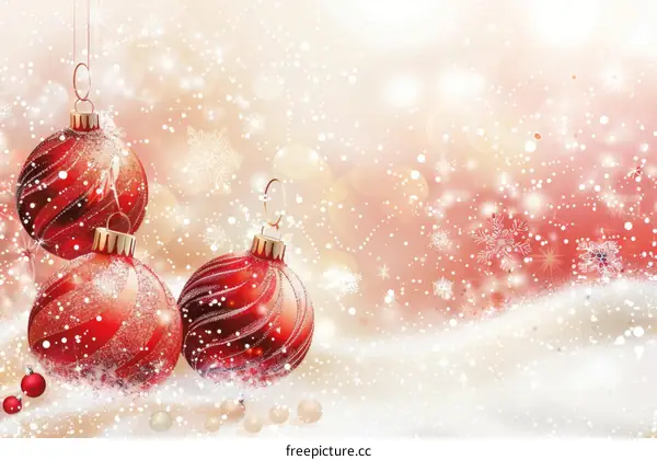 Festive Red Christmas Decorations with Snowflakes