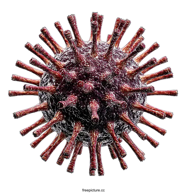 [Transparent Background PNG]Virus Illustration: Detailed 3D Model of a Virus