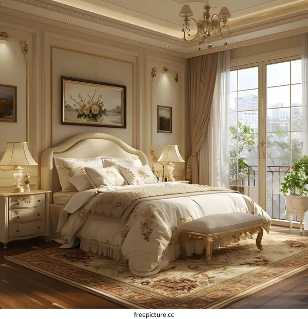 European-style luxury bedroom