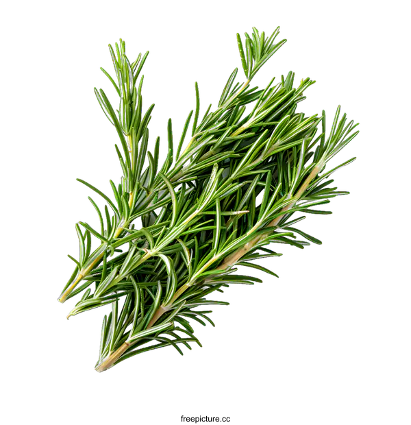[Transparent Background PNG]Fresh rosemary sprigs on white background