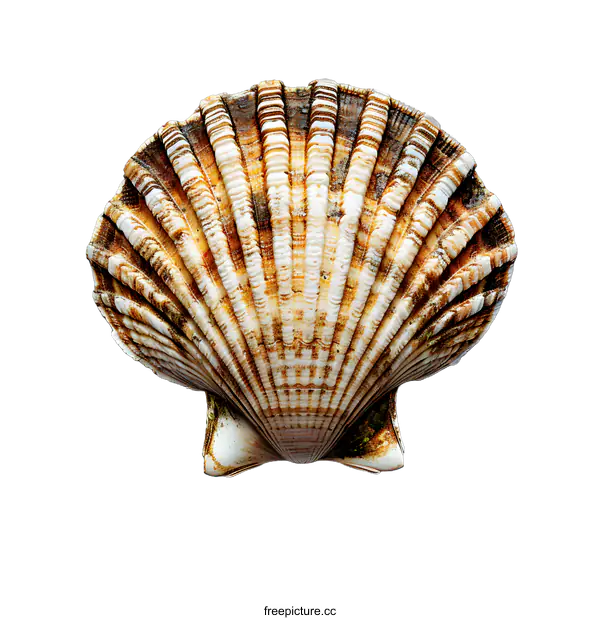 [Transparent Background PNG]Scallop Shell on White Background