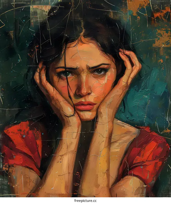 Portrait of a Worried Woman