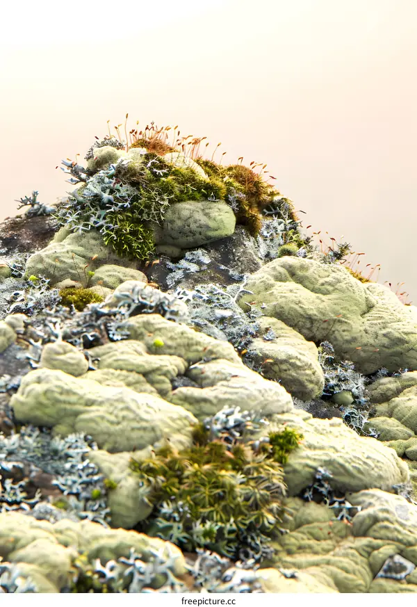 Close Up View of Moss Covered Rocks