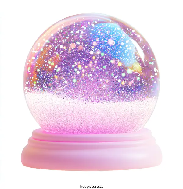 Charming Pink Glitter Snow Globe