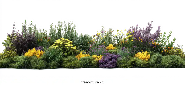 [Transparent Background PNG]Colorful Flowerbed Design Isolated
