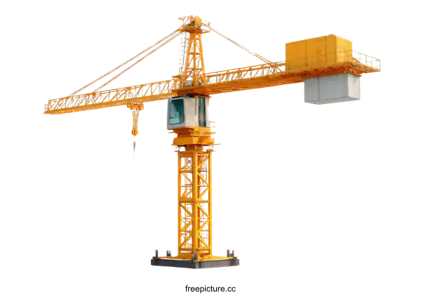 [Transparent Background PNG]Construction Crane on White Background