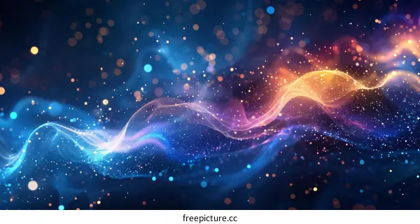 4K Sci-Fi暈光粒子星雲星系動感光波背景