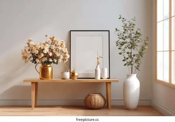 Elegant Home Decor with Flowers and Plants