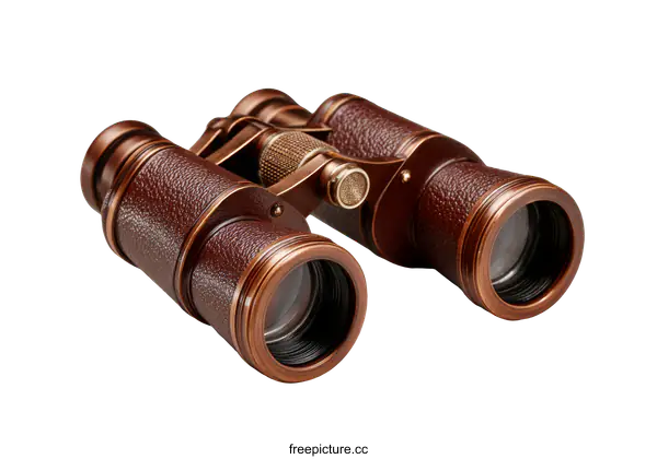 [Transparent Background PNG]Vintage Bronze Leather Binoculars