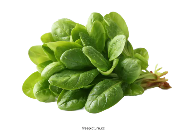 [Transparent Background PNG]Fresh Spinach Leaves Close-up