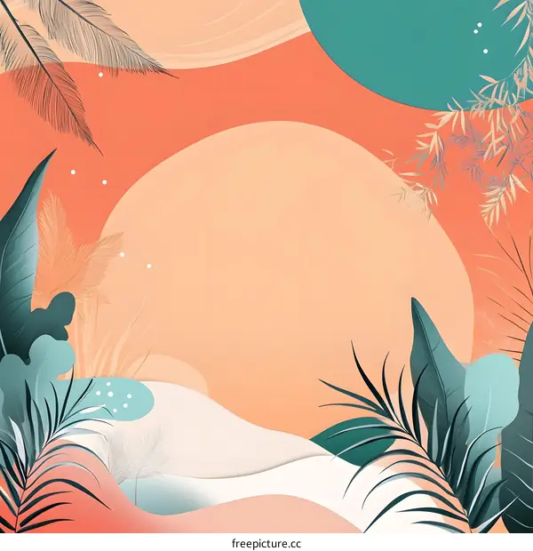 Abstract Tropical Leaves Background