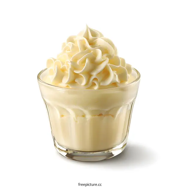 Creamy custard dessert in a glass