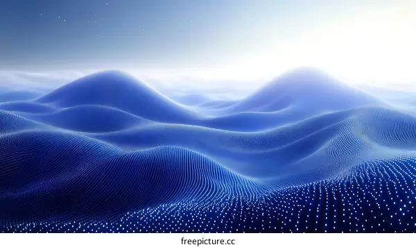 Abstract Digital Blue Landscape