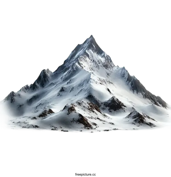 [Transparent Background PNG]Majestic Snow-Capped Mountain Peak