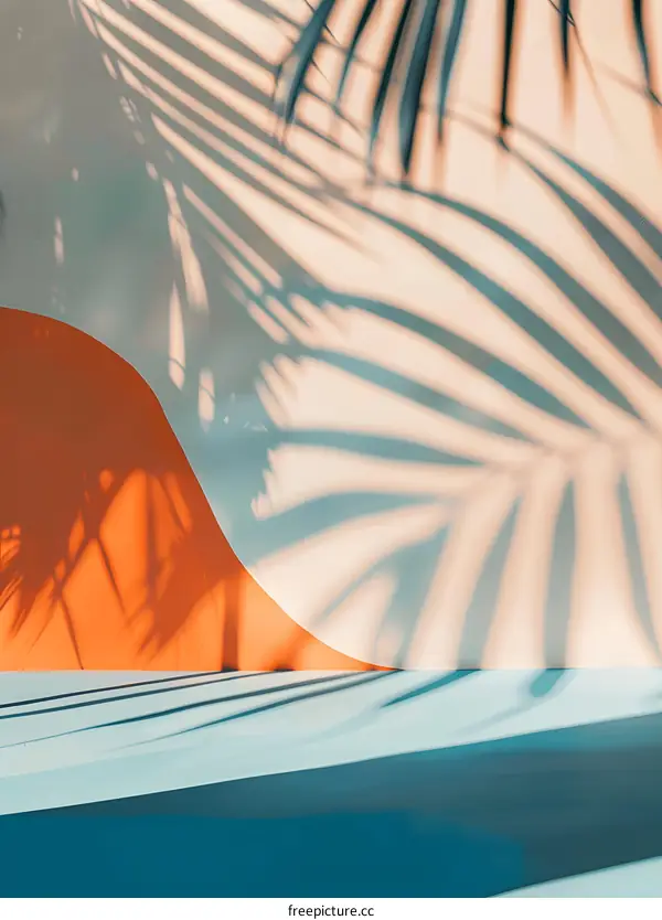 Palm Leaf Shadow Abstract Background