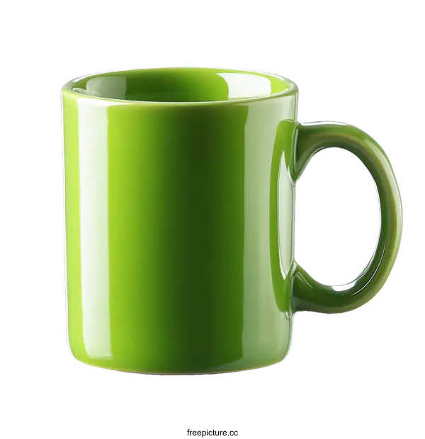 [Transparent Background PNG]Bright Green Ceramic Mug