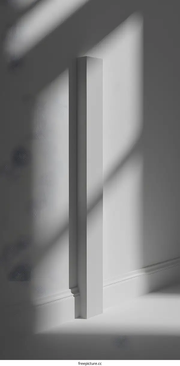 Minimalist White Column with Sunlight