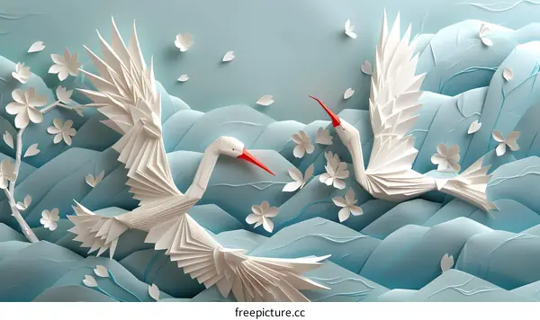 Paper Birds in Flight