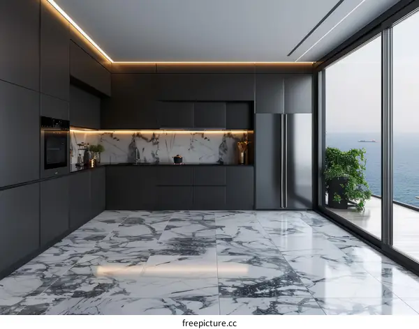 Black and White Modern Kitchen Interior Design